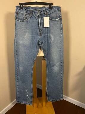 Levi's 505 Regular Fit Straight Leg Jeans W34 L34 Medium Wash Denim